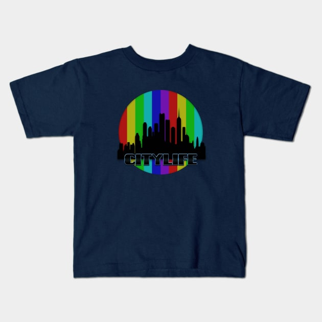 City life Kids T-Shirt by Sinmara